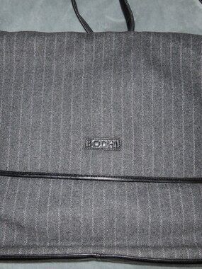 Bodhi Laptop Bag Gray with Light Gray Stripes Black Trim